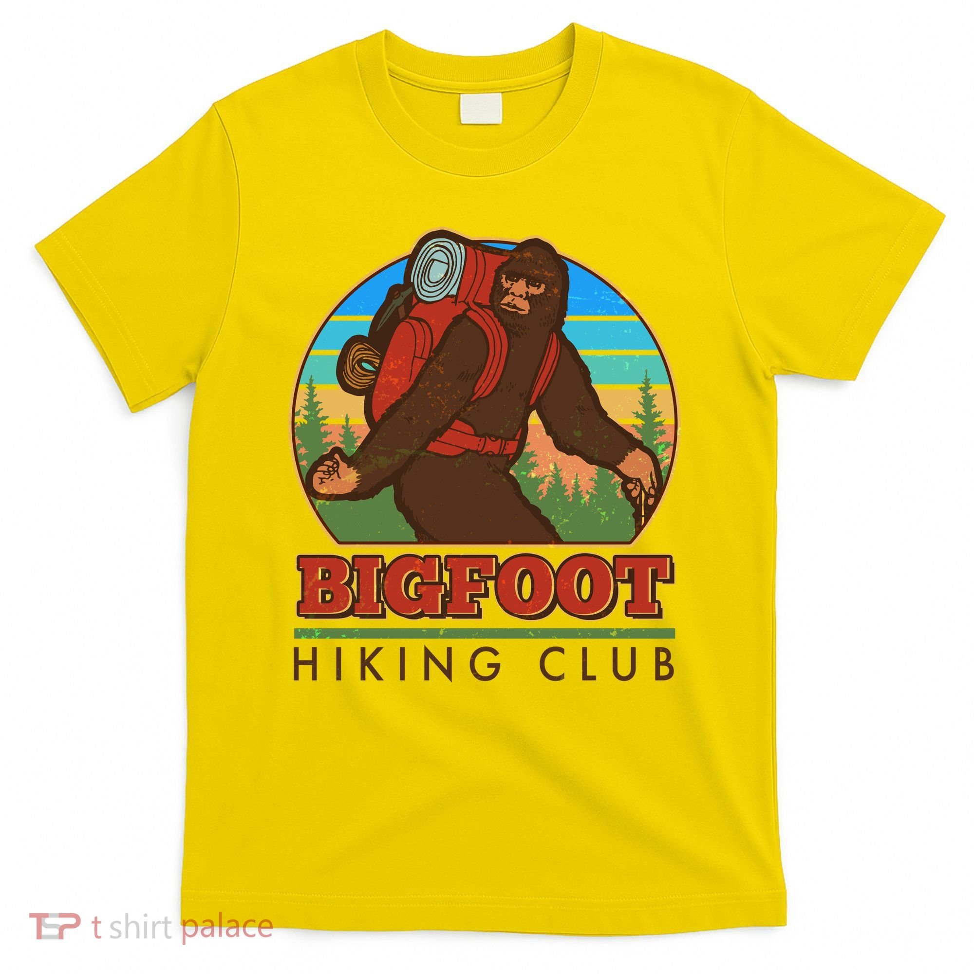 Funny Vintage Bigfoot Hiking Club T-Shirt