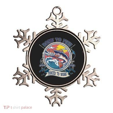 Funny Vintage Born To Fish Force To Work Ornament