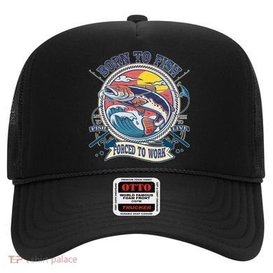 Funny Vintage Born To Fish Force To Work Hat