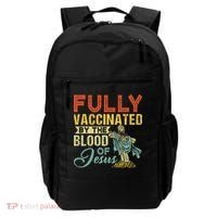 Fully Vaccinated By The Blood Of Jesus Funny Christian Backpack thumb 0