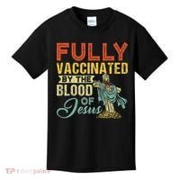 Fully Vaccinated By The Blood Of Jesus Funny Christian Kids T-Shirt thumb 0