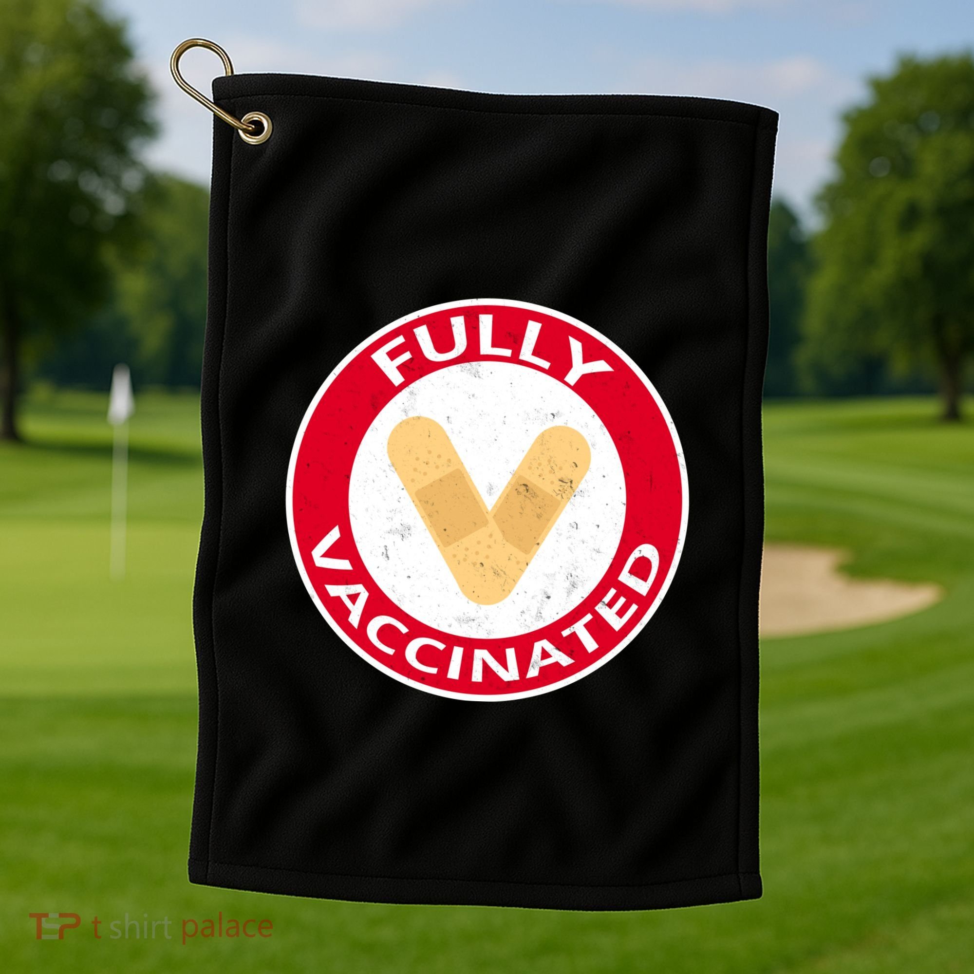 Fully Vaccinated Brandade Funny Pandemic Golf Towel