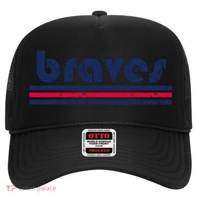 Funny Vintage Braves Retro Three Stripe Weathered 2dark Hat
