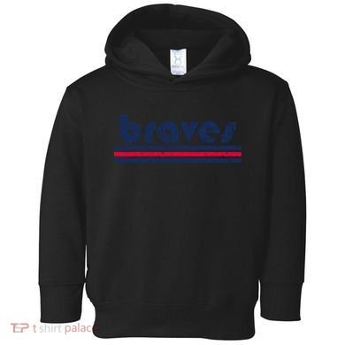 Funny Vintage Braves Retro Three Stripe Weathered 2dark Toddler Hoodie