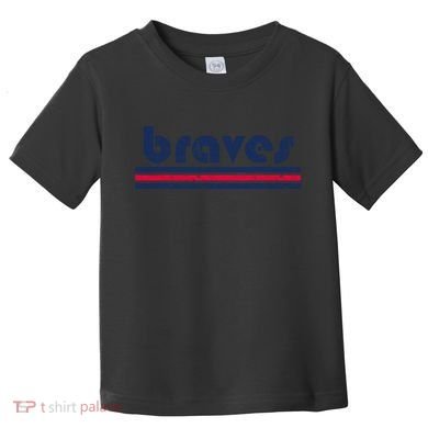 Funny Vintage Braves Retro Three Stripe Weathered 2dark Toddler T-Shirt