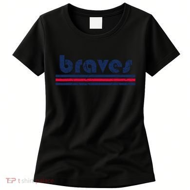 Funny Vintage Braves Retro Three Stripe Weathered 2dark Women's T-Shirt
