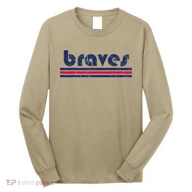 Funny Vintage Braves Retro Three Stripe Weathered 2dark Long Sleeve Shirt