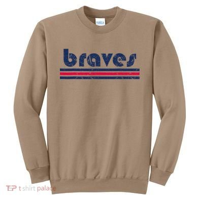 Funny Vintage Braves Retro Three Stripe Weathered 2dark Sweatshirt