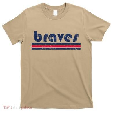 Funny Vintage Braves Retro Three Stripe Weathered 2dark T-Shirt