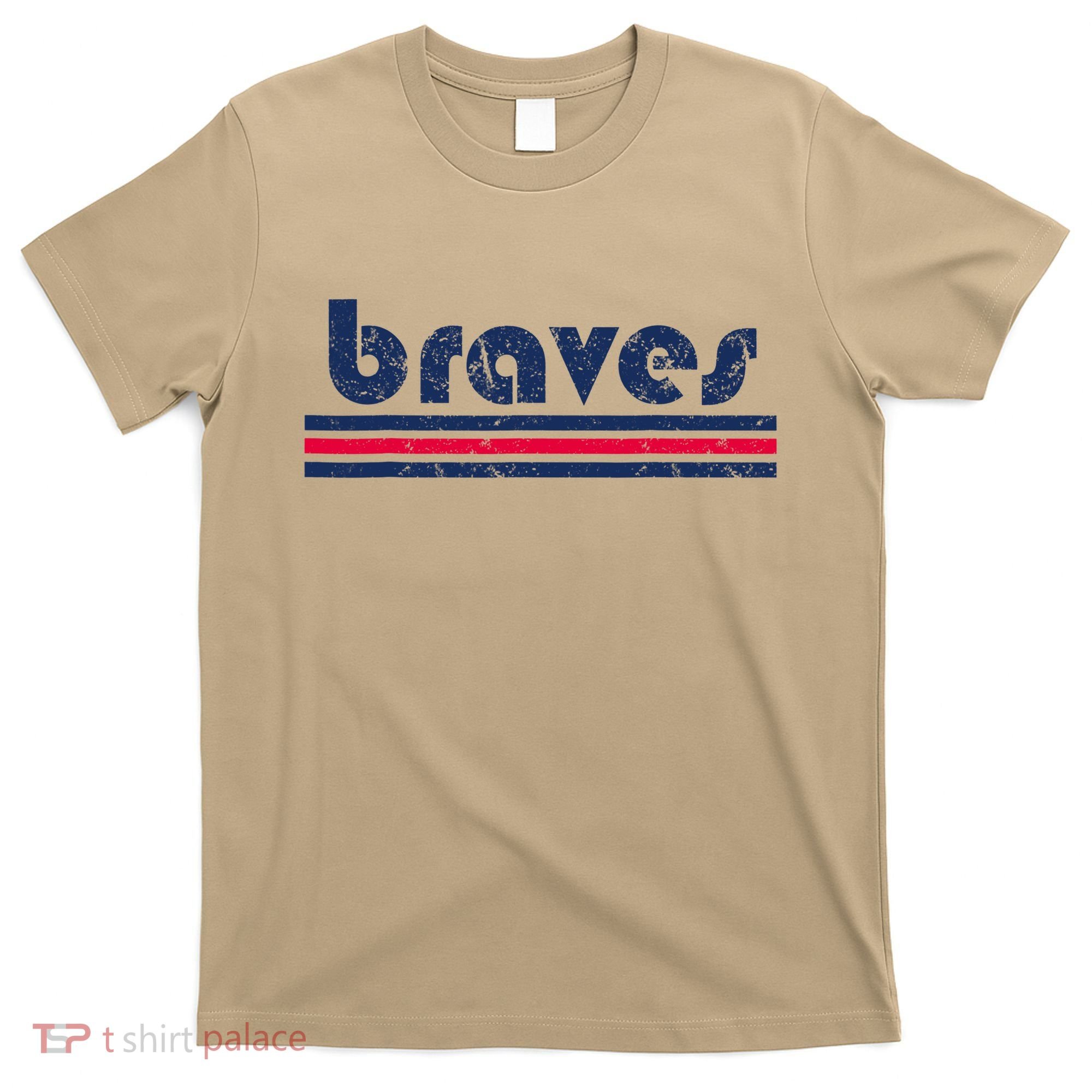 Funny Vintage Braves Retro Three Stripe Weathered 2dark T-Shirt