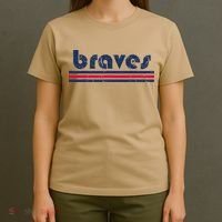 Funny Vintage Braves Retro Three Stripe Weathered 2dark T-Shirt thumb 4