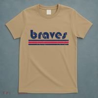 Funny Vintage Braves Retro Three Stripe Weathered 2dark T-Shirt thumb 5