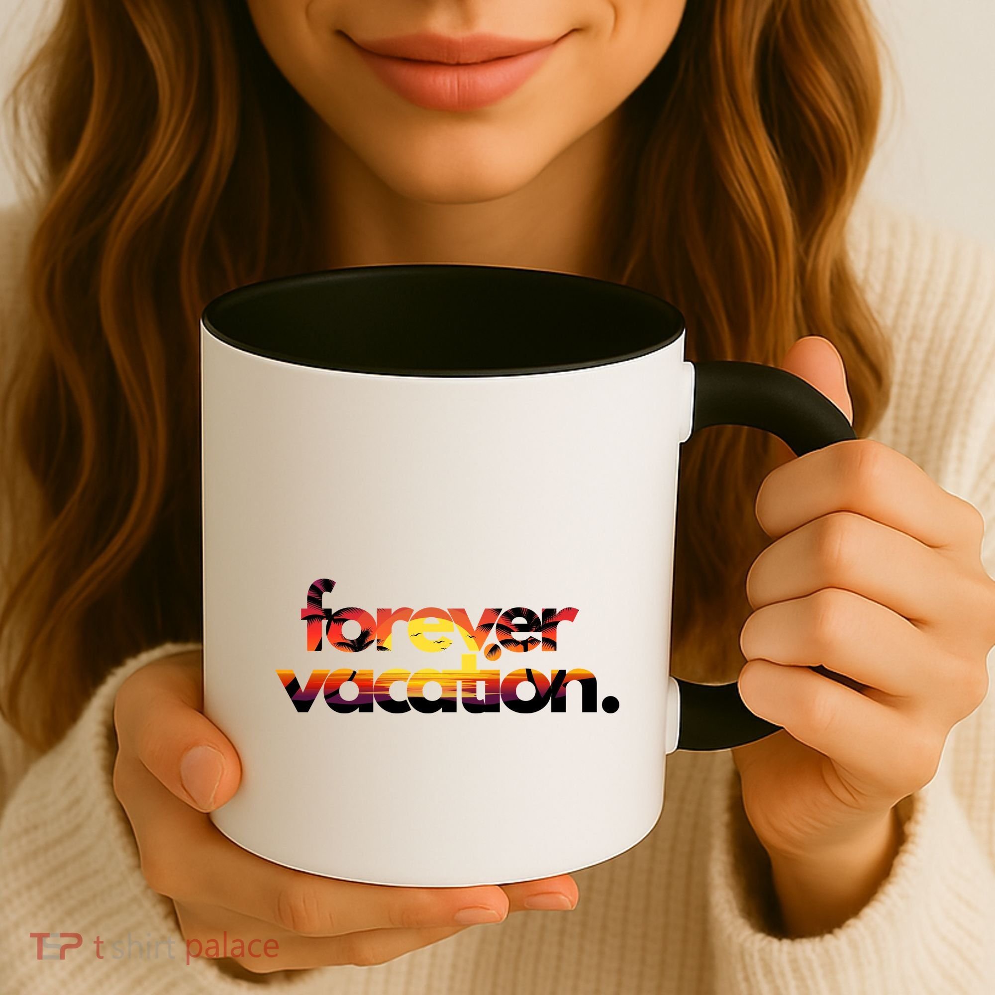 Forever Vacation Beach Sunset Tropical Coffee Mug