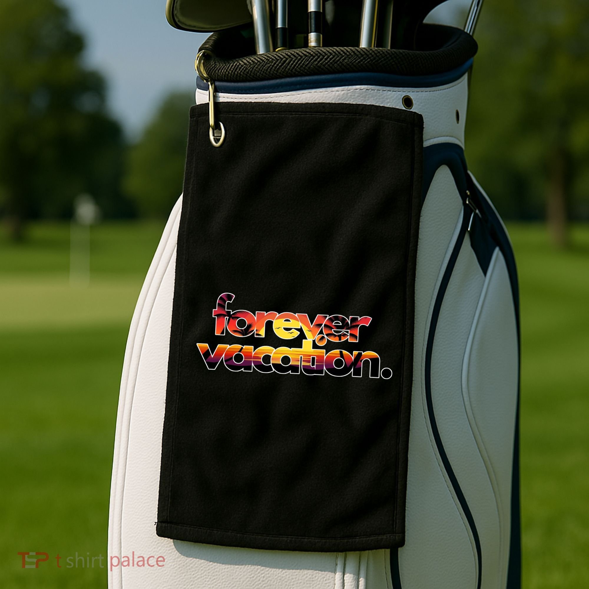 Forever Vacation Beach Sunset Tropical Golf Towel