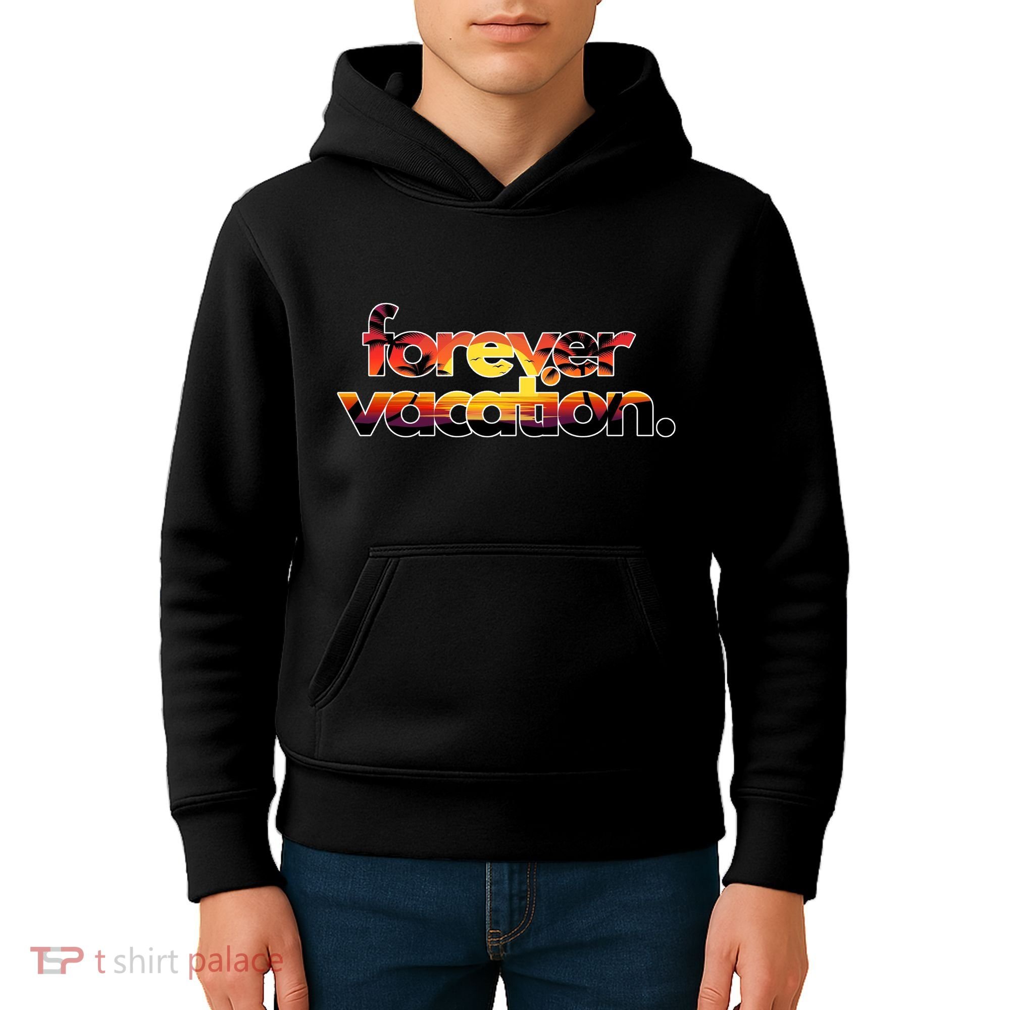Forever Vacation Beach Sunset Tropical Kids Hoodie