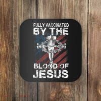 Fully Vaccinated By The Blood Of Jesus Faith Christian Coaster thumb 0