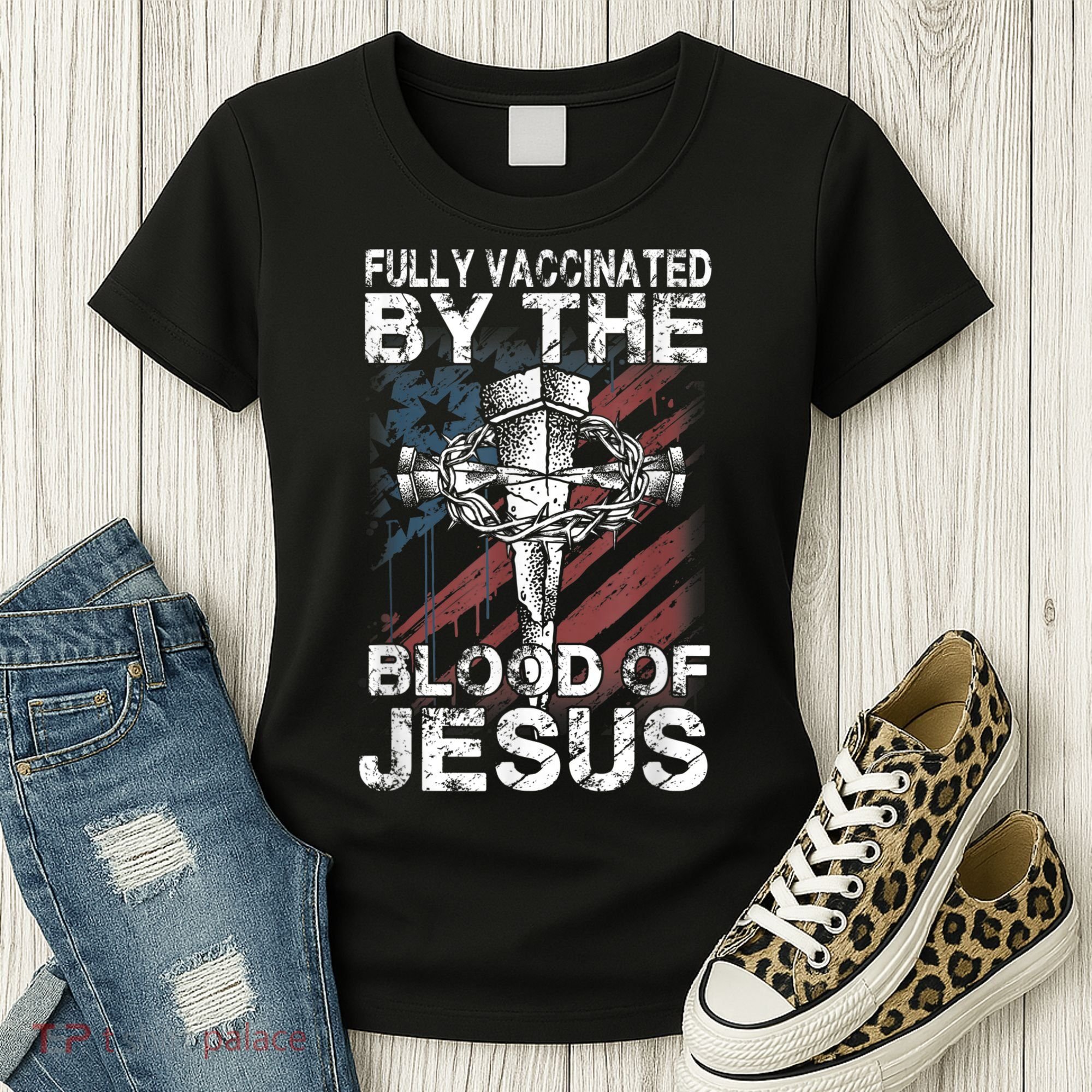 Fully Vaccinated By The Blood Of Jesus Faith Christian Women's T-Shirt