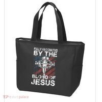 Fully Vaccinated By The Blood Of Jesus Faith Christian Tote Bag thumb 3