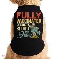 Fully Vaccinated By The Blood Of Jesus Funny Christian Doggie Tank thumb 0