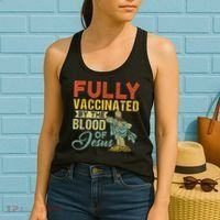 Fully Vaccinated By The Blood Of Jesus Funny Christian Women's Tank Top thumb 2