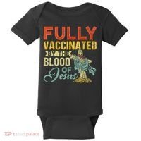 Fully Vaccinated By The Blood Of Jesus Funny Christian Baby Bodysuit thumb 0