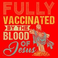 Fully Vaccinated By The Blood Of Jesus Funny Christian Santa Hat thumb 1