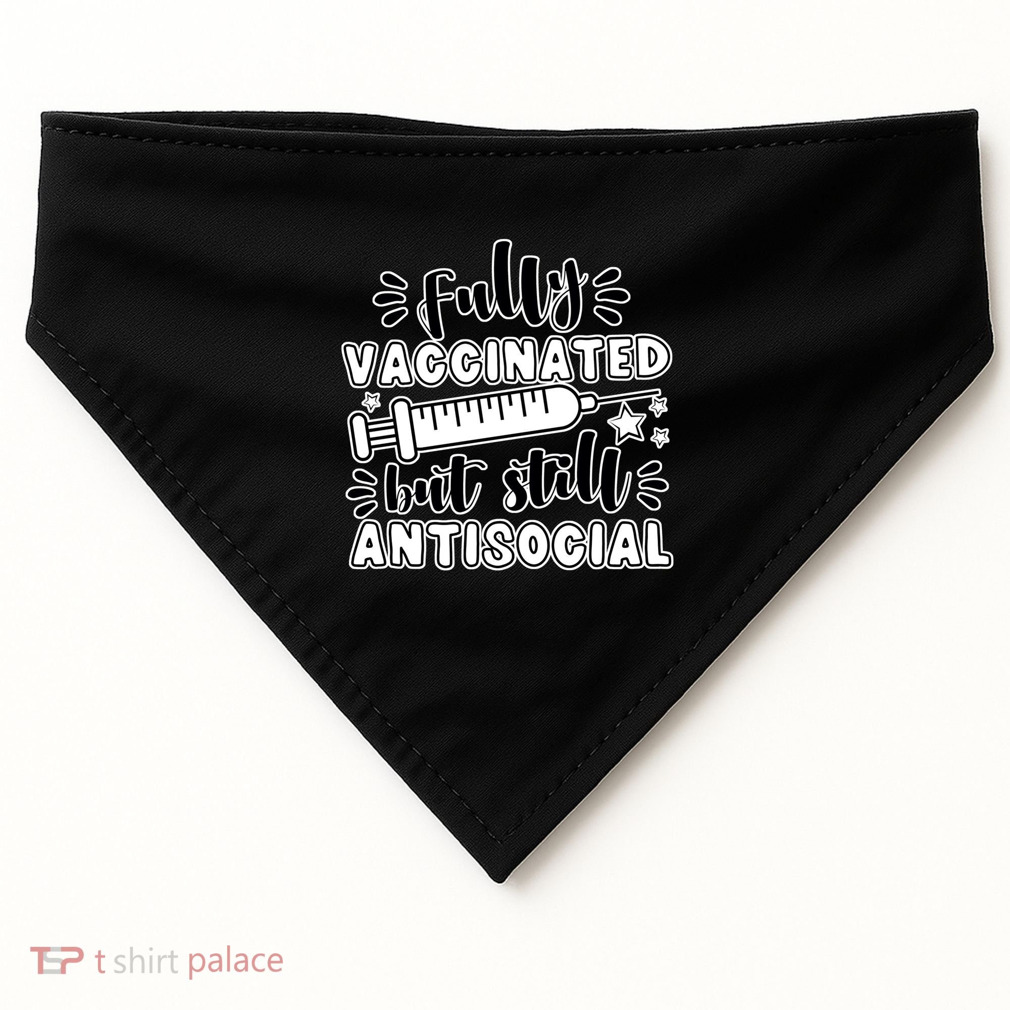 Fully Vaccinated But Still Antisocial USA-Made Doggie Bandana