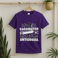 Fully Vaccinated But Still Antisocial T-Shirt thumb 2
