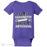 Fully Vaccinated But Still Antisocial Baby Bodysuit thumb 0