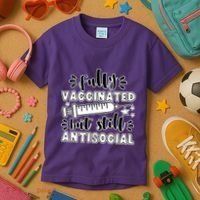 Fully Vaccinated But Still Antisocial Kids T-Shirt thumb 3