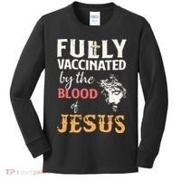 Fully Vaccinated By The Blood Of Jesus Kids Long Sleeve Shirt thumb 0