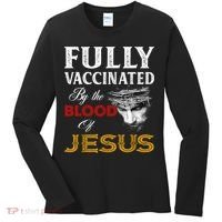 Fully Vaccinated By The Blood Of Jesus TShirt Women's Long Sleeve Shirt thumb 0