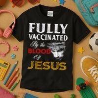 Fully Vaccinated By The Blood Of Jesus TShirt Kids T-Shirt thumb 3