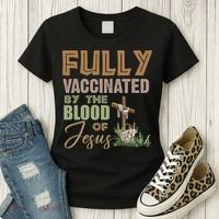 Fully Vaccinated By The Blood Of Jesus Women's T-Shirt thumb 3