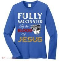 Fully Vaccinated By The Blood Of Jesus Cute Gift Women's Long Sleeve Shirt thumb 0