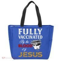 Fully Vaccinated By The Blood Of Jesus Cute Gift Tote Bag thumb 0