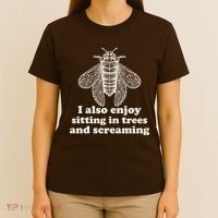 Funny Vintage Cicada I Also Enjoy Sitting In Trees And Screaming T-Shirt thumb 4