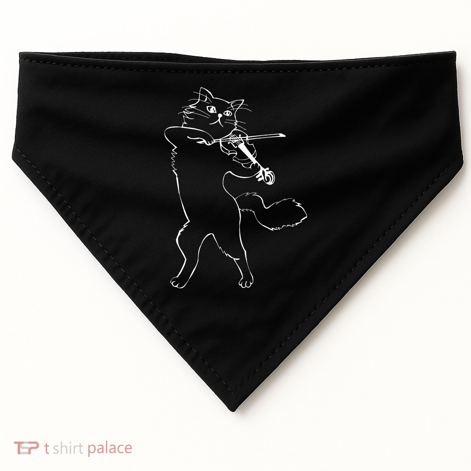 Fiddle Violin Cat Musician Instrument Band Strings USA-Made Doggie Bandana