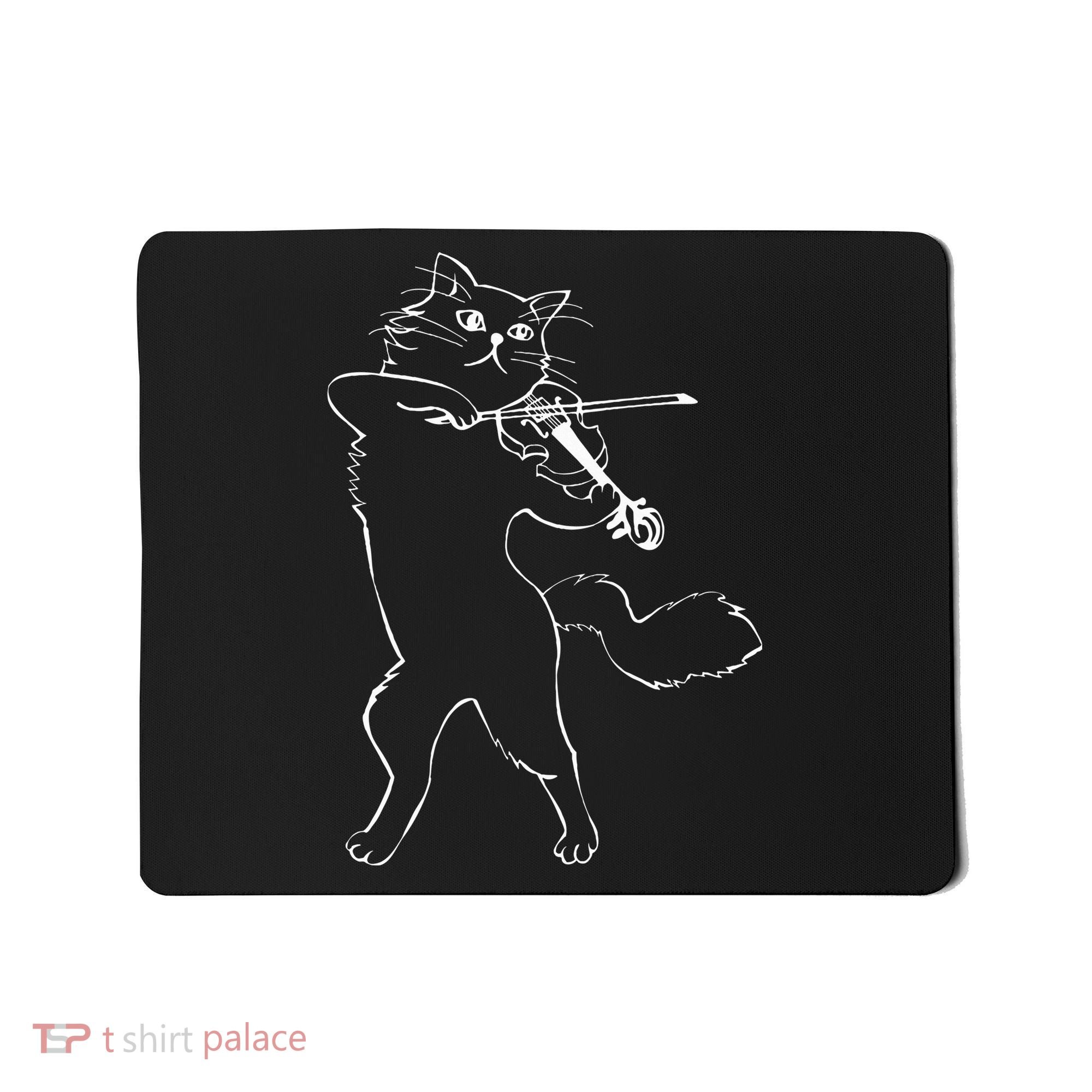 Fiddle Violin Cat Musician Instrument Band Strings Mousepad