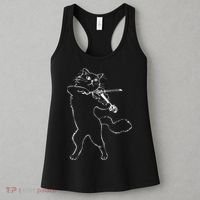 Fiddle Violin Cat Musician Instrument Band Strings Women's Tank Top thumb 3