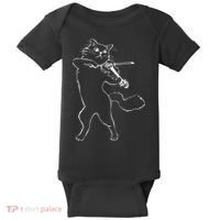Fiddle Violin Cat Musician Instrument Band Strings Baby Bodysuit thumb 0