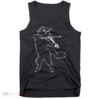 Fiddle Violin Cat Musician Instrument Band Strings Tank Top thumb 0