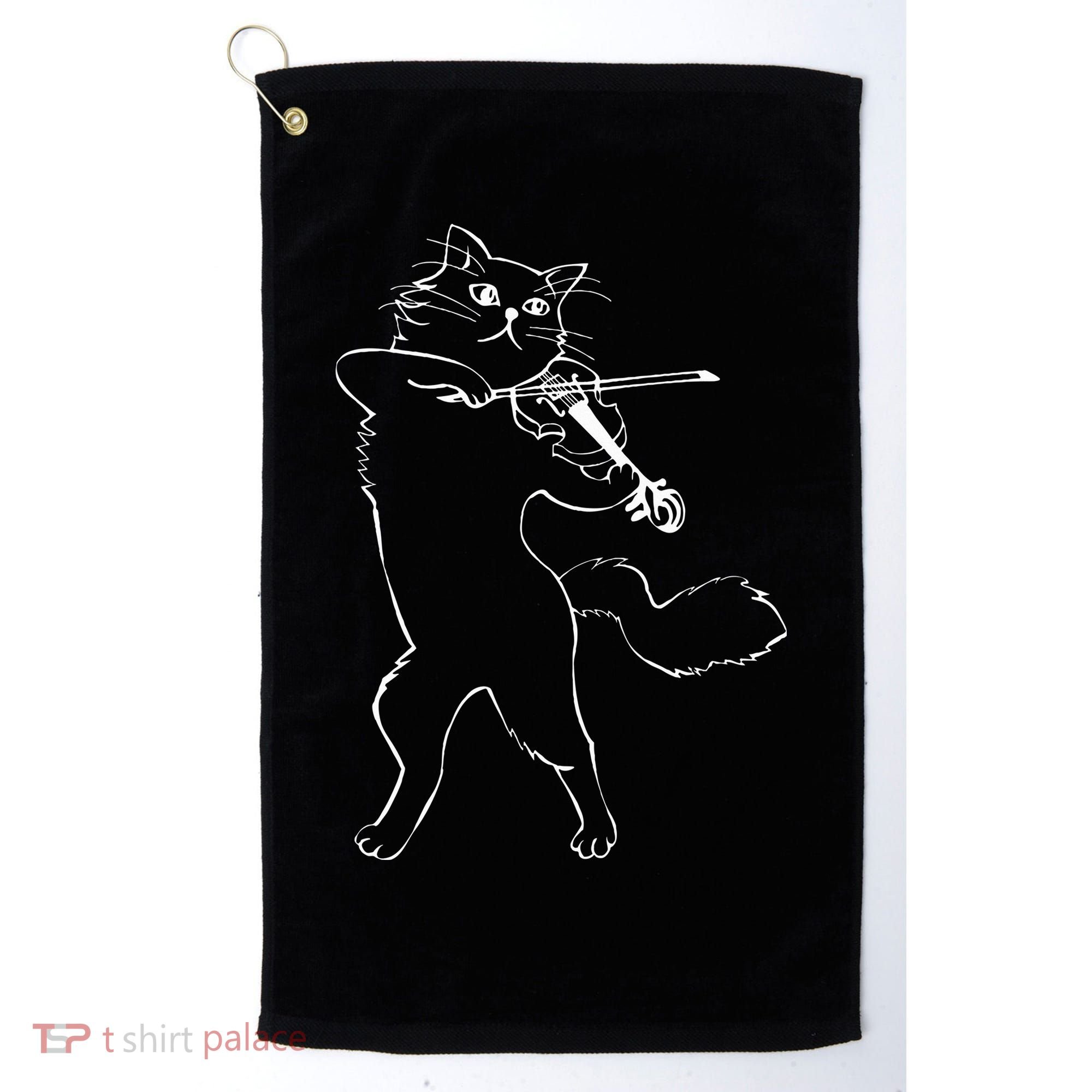 Fiddle Violin Cat Musician Instrument Band Strings Golf Towel