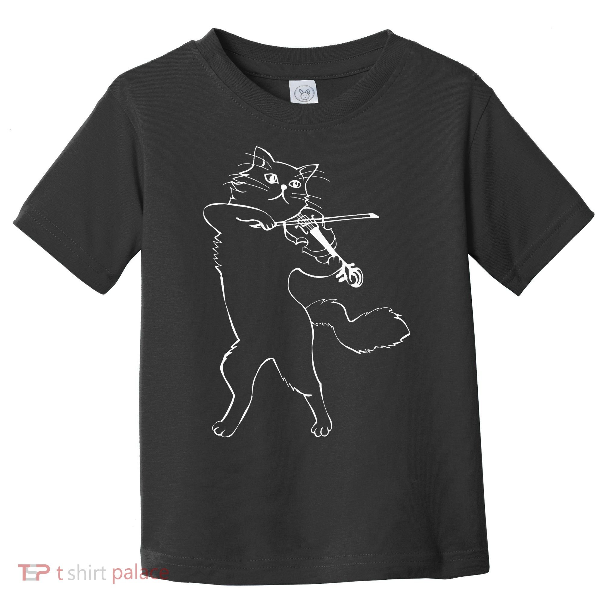 Fiddle Violin Cat Musician Instrument Band Strings Toddler T-Shirt