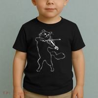 Fiddle Violin Cat Musician Instrument Band Strings Toddler T-Shirt thumb 2