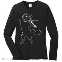 Fiddle Violin Cat Musician Instrument Band Strings Women's Long Sleeve Shirt thumb 0