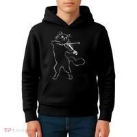 Fiddle Violin Cat Musician Instrument Band Strings Kids Hoodie thumb 4