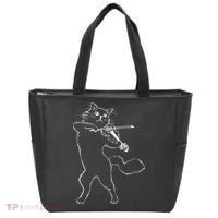 Fiddle Violin Cat Musician Instrument Band Strings Tote Bag thumb 0