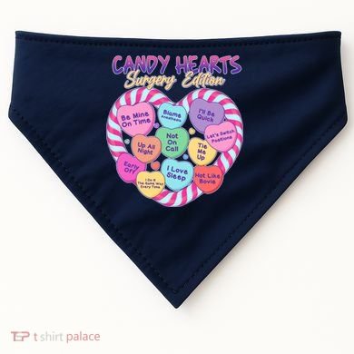 Funny Valentine Candy Hearts Surgery Edition USA-Made Doggie Bandana