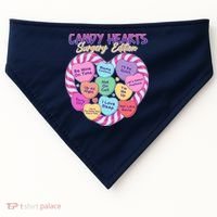 Funny Valentine Candy Hearts Surgery Edition USA-Made Doggie Bandana thumb 0
